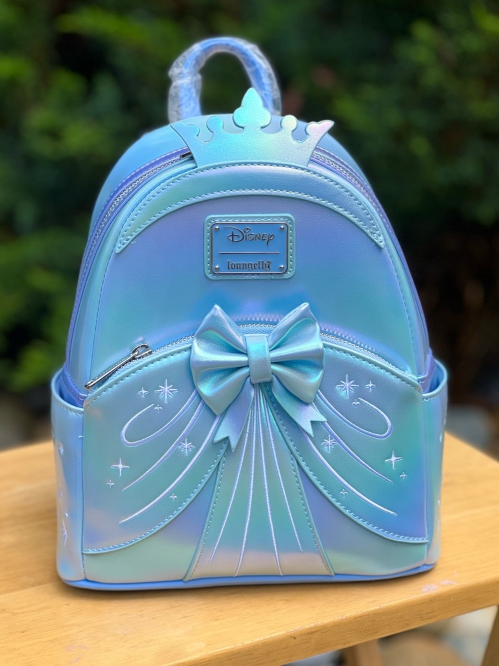 Loungefly Cinderella Exclusive Shiny Series Iridescent Cosplay Backpack NWT
